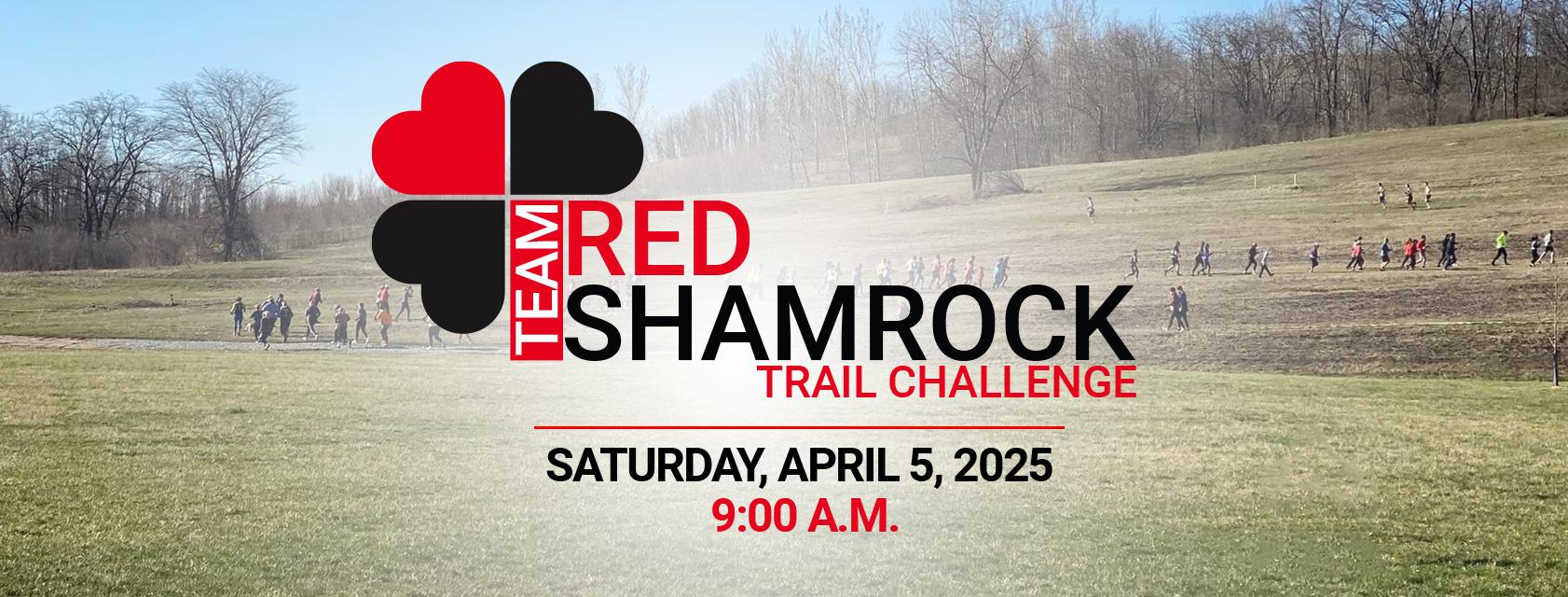 Red Shamrock Trail Challenge, Saturday April 5, 2025, 9:00 a.m.